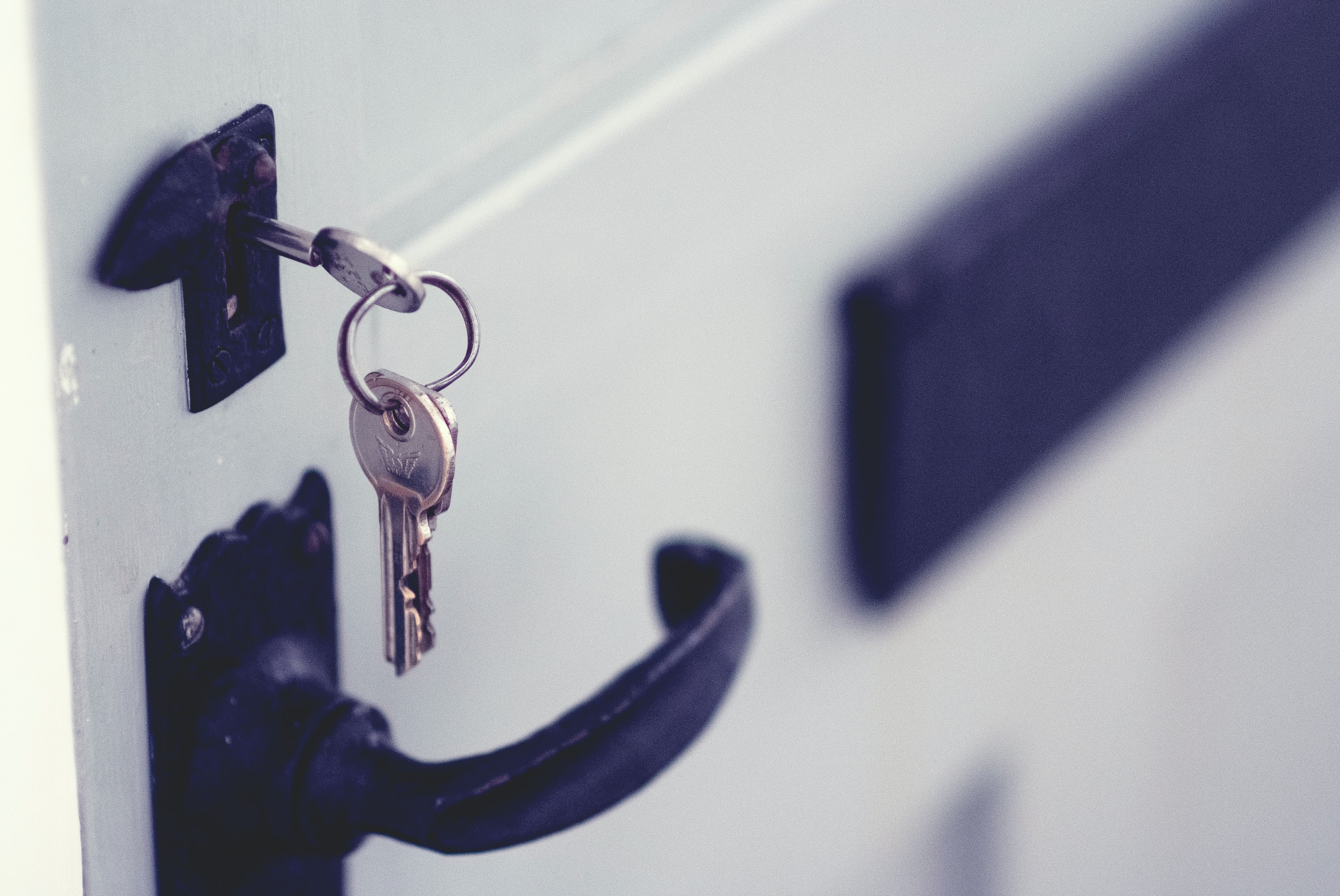 Set of Keys with One Key in Door Lock